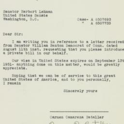 Letter: 1951 August 20