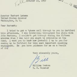 Letter: 1952 October 15