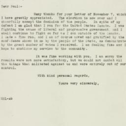 Letter: 1946 November 9