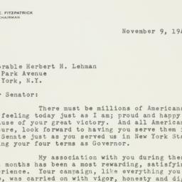 Letter: 1949 November 9
