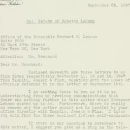Letter: 1947 September 25