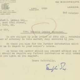Letter: 1947 October 2