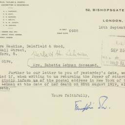 Letter: 1947 September 16