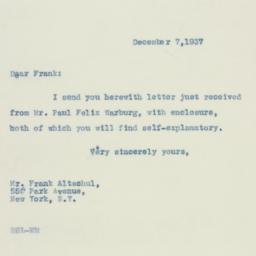 Letter: 1937 December 7