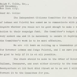 Letter: 1938 October 19