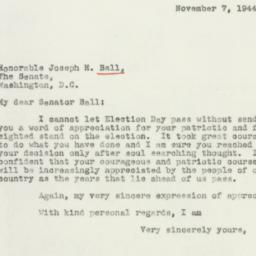 Letter: 1944 November 7