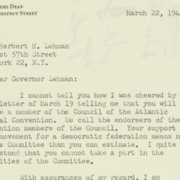 Letter: 1949 March 22