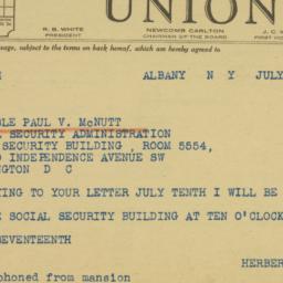 Telegram: 1942 July 15