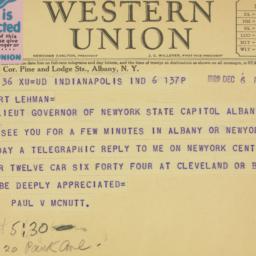 Telegram: 1929 December 6