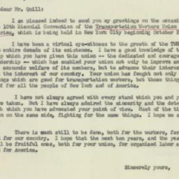 Letter: 1957 October 1