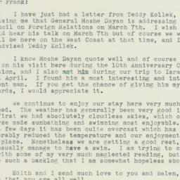 Letter: 1960 February 27
