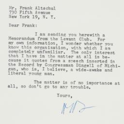 Letter: 1958 May 7