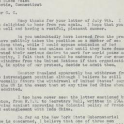Letter: 1954 July 13