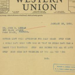 Telegram: 1935 January 25