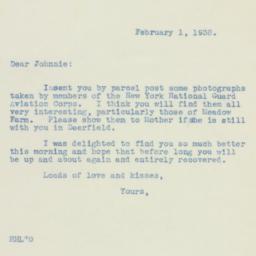 Letter: 1938 February 1