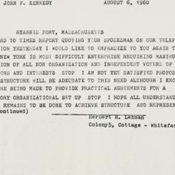 Letter: 1960 August 6