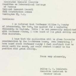 Letter: 1951 November 19