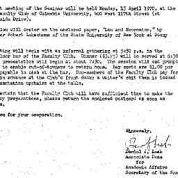 Announcements, 1970-04-13. ...