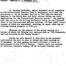 Announcements, 1973-10-19. ...
