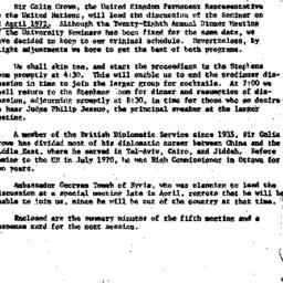 Announcements, 1972-03-21. ...