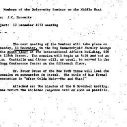 Announcements, 1972-11-17. ...