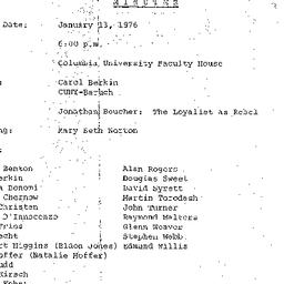 Minutes, 1976-01-13. Early ...
