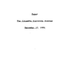Speaker's paper, 1995-1...