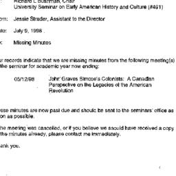 Correspondence, 1998-07-09....