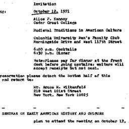 Announcements, 1971-10-12. ...