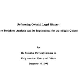 Speaker's paper, 1996-1...