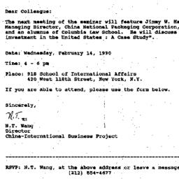 Announcements, 1990-02-01. ...