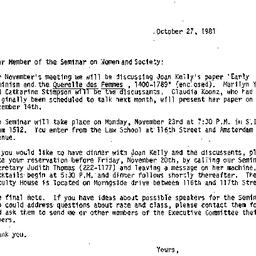 Announcements, 1981-10-27. ...
