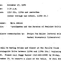 Announcements, 1980-10-27. ...