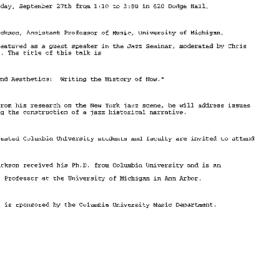 Announcements, 2000-09-27. ...