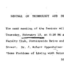 Announcements, 1966-02-10. ...