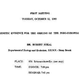 Announcements, 1993-10-12. ...