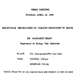 Announcements, 1993-04-13. ...