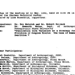 Minutes, 1992-05-12. Molecu...