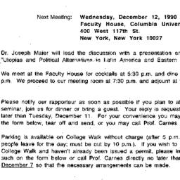 Announcements, 1990-12-12. ...