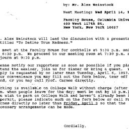 Announcements, 1993-04-14. ...