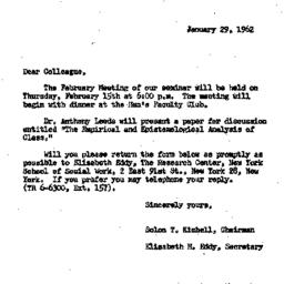 Correspondence, 1962-01-29....