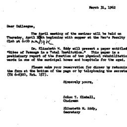 Correspondence, 1962-03-31....