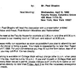 Announcements, 1992-04-08. ...