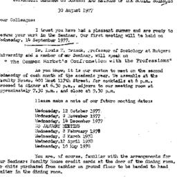 Announcements, 1977-09-14. ...