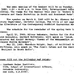 Announcements, 1982-03-09. ...