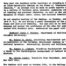 Announcements, 1971-10-06. ...