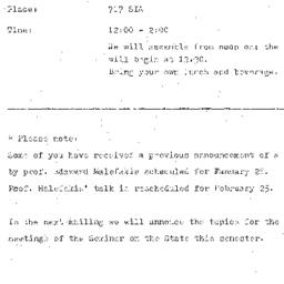 Announcements, 1976-02-28. ...