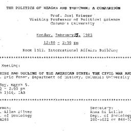 Announcements, 1985-02-25. ...
