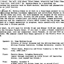 Announcements, 1989-12-05. ...