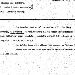 Announcements, 1973-11-28. ...